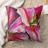 赤コンテンポラリーと黒の花 クッション (ブランケット)