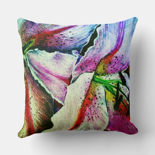 赤コンテンポラリーと黒の花 クッション (裏面)