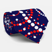 赤コンテンポラリー白の花火(青) ネクタイ (ロール)