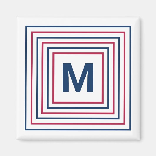 赤コンテンポラリー白7月四日 マグネット (正面)