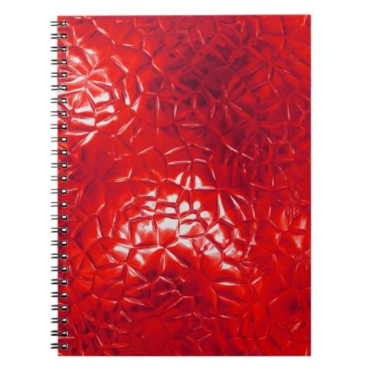 赤コンテンポラリー箔抽象芸術 ノートブック (正面)