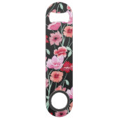 赤コーラルピンクブラックウォーター色フラワーズモノグラム スピード栓抜き (裏面)