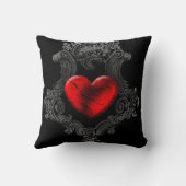 赤ゴシックハート装飾用クッション クッション (裏面)