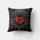 赤ゴシックハート装飾用クッション クッション (裏面)
