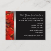 赤ゴシック体のフラクタル旋回ミニパーティの招待状 エンクロージャーカード (裏面)