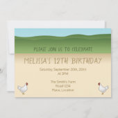 赤ゴールデンレトリバーAt A Farm – バースデーパーティー 招待状 (裏面)