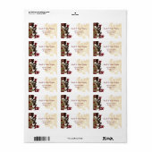 赤ゴールドのエレガントな返信住所ラベル ラベル (フルシート)