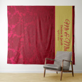 赤ゴールドのクリスマス ウインターワディング レセプション タペストリー (インサイチュ(横))