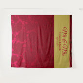 赤ゴールドのクリスマス ウインターワディング レセプション タペストリー (正面(横))