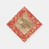 赤ゴールドのコンフェッティ抽象的な誕生日 スタンダードランチョンナプキン (角)