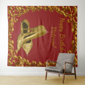 赤ゴールド ハイヒール シューズ バースデー パーティー XL 背景 タペストリー (インサイチュ(横))