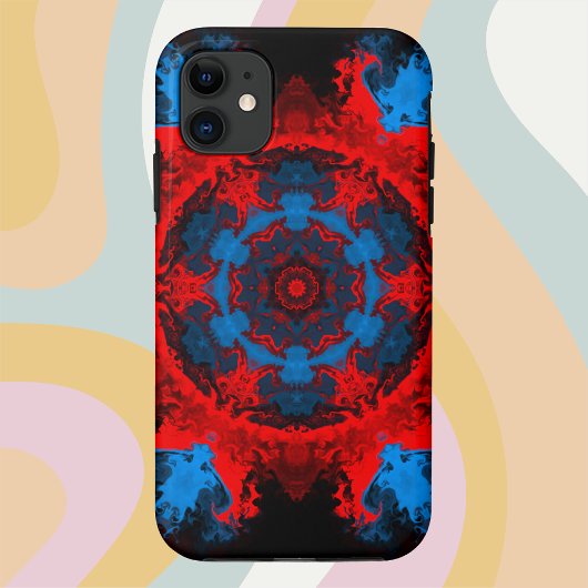 赤サイケデリックと青 Case-Mate iPhoneケース