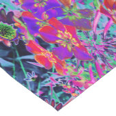 赤サイケデリックカラフルと紫の花 ショートテーブルランナー (コーナー)