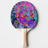 赤サイケデリックカラフルと紫の花 卓球ラケット (裏面)