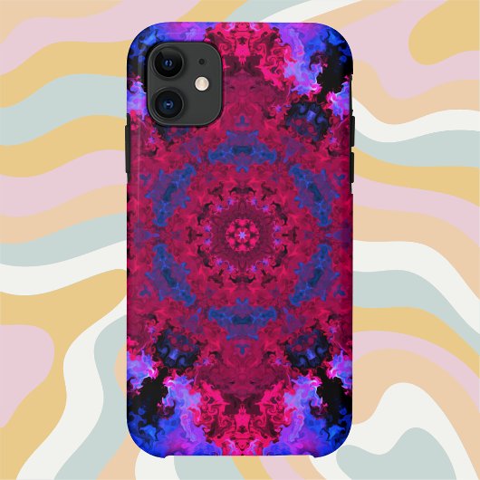 赤サイケデリックピンクと青 Case-Mate iPhoneケース