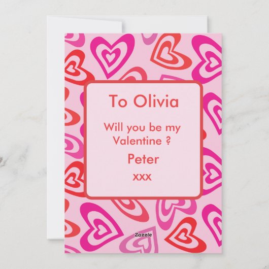 赤サイケデリックピンクハートバレンタインデーカスタムズ シーズンカード (裏面)