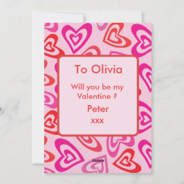 赤サイケデリックピンクハートバレンタインデーカスタムズ シーズンカード