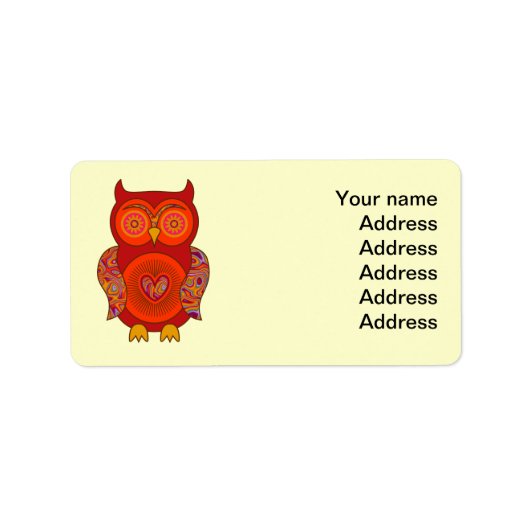 赤サイケデリックフクロウ ラベル (正面)