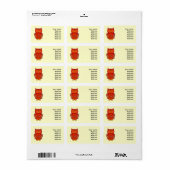 赤サイケデリックフクロウ ラベル (フルシート)