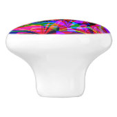 赤サイケデリック混合抽象芸術カラフル セラミックノブ (側面)