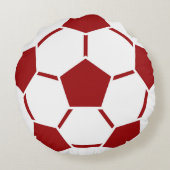 赤サッカーボールスポーツチーム円枕 ラウンドクッション (裏面)