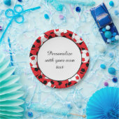 赤サッカーボール ペーパープレート (パーティー)