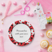 赤サッカーボール ペーパープレート (パーティー)