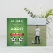 赤サッカー誕生日招待状(写真あり) 招待状 (スタンド正面)