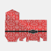 赤サテンパーソナライズされたダマスクテントの好意ボックス フェイバーボックス (折り畳みなし)