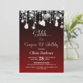 赤サプライズ40歳誕生日パーティー 招待状 (スタンド正面)