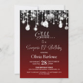 赤サプライズ 18歳の誕生日パーティー 招待状 (正面)