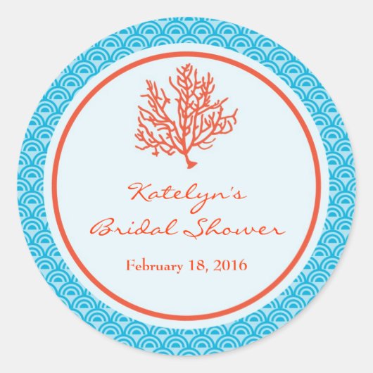赤サンゴの好意ステッカー ラウンドシール (正面)