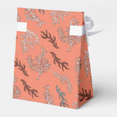 赤サンゴ模様航海の結婚式の引き出物箱 フェイバーボックス (裏面サイド)