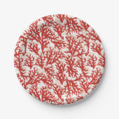 赤サンゴ模様 ペーパープレート (正面)