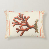 赤サンゴ貝縁ど殻 アクセントクッション (正面)