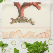 赤サンゴ貝縁ど殻 キッチンタオル (折り畳み)