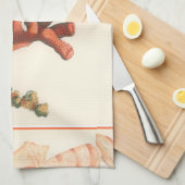 赤サンゴ貝縁ど殻 キッチンタオル (四つ折り)