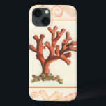 赤サンゴ貝縁ど殻 iPhone 13ケース<br><div class="desc">クリームモダン色の背景で今日この作品を入手。この作品には、赤い網掛けの珊瑚が含まれており、非常に鋭く鮮やかな装飾のコンチシェルである。それはコンテンポラリーあなたが行こうとしている航海のテーマのあらゆるタイプに最適な芸術作品である。</div>