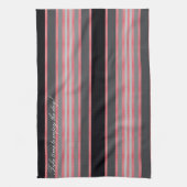 赤サンゴ黒と灰色のキッチンハンドタオル キッチンタオル (縦)