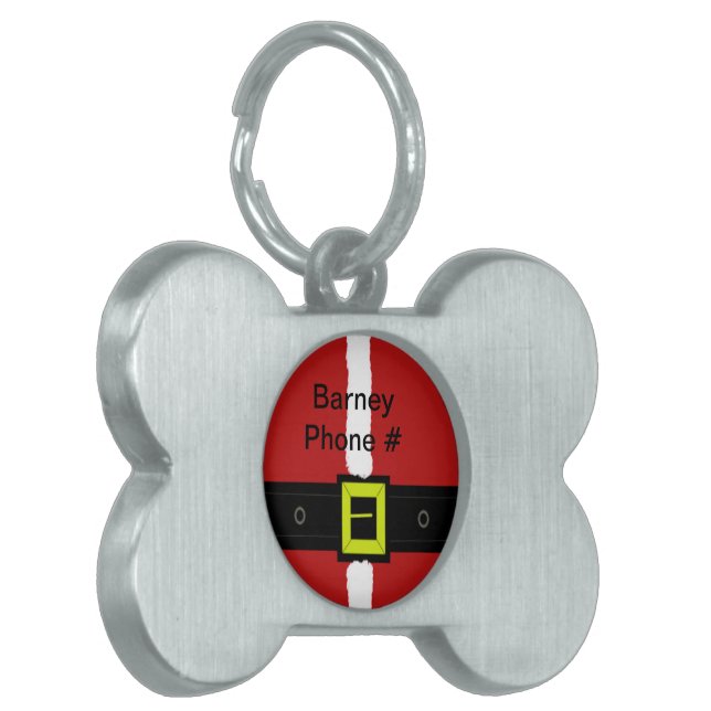 赤サンタのスーツ ペットネームタグ (正面左)