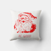 赤サンタクロース白い背景 クッション (裏面)