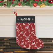 赤サンタクロースHo Ho Patternクリスマス スモールクリスマスストッキング