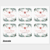 赤サンタベビークリスマスベビー衣服赤ちゃんシャワー スクエアシール (シート)