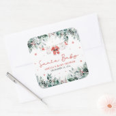 赤サンタベビークリスマスベビー衣服赤ちゃんシャワー スクエアシール (封筒)