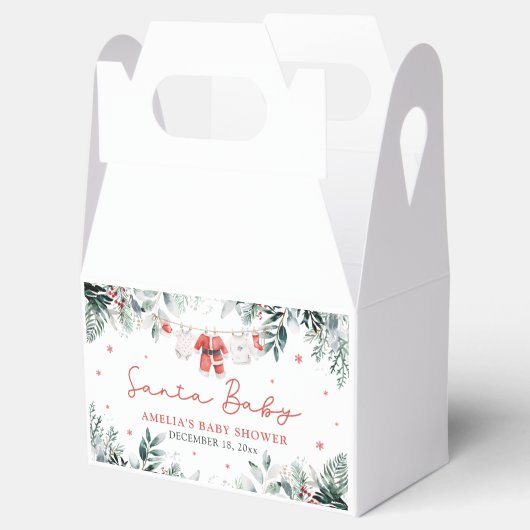 赤サンタベビークリスマスベビー衣服赤ちゃんシャワー フェイバーボックス (オープン)