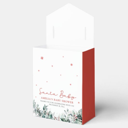 赤サンタベビークリスマスベビー衣服赤ちゃんシャワー フェイバーボックス (オープン)