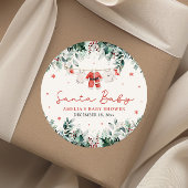 赤サンタベビークリスマスベビー衣服赤ちゃんシャワー ラウンドシール