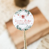 赤サンタベビークリスマスベビー衣服赤ちゃんシャワー ラウンドシール