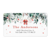 赤サンタベビークリスマスベビー衣服赤ちゃんシャワー ラベル (正面)