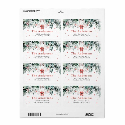 赤サンタベビークリスマスベビー衣服赤ちゃんシャワー ラベル (フルシート)